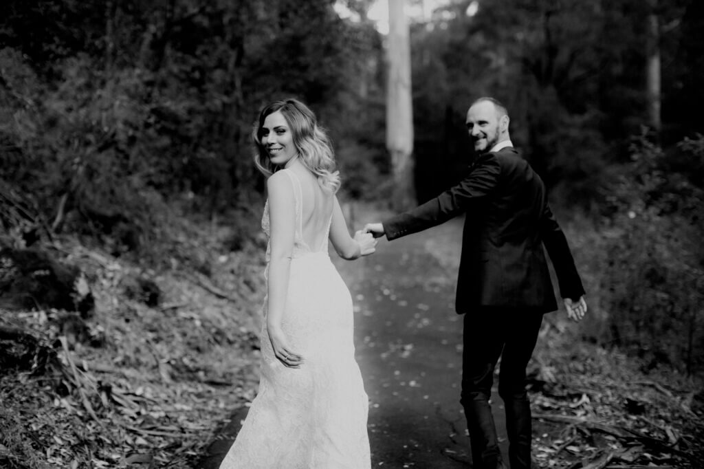 black and white elopement photography